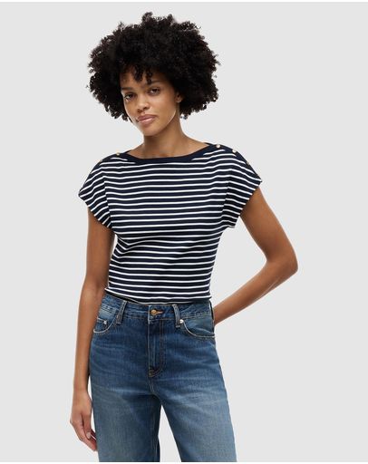 Breton Stripe Dark Night Navy & Calico