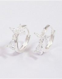 Lovisa - Sterling Silver Trio Marquise Huggie Pear Earrings