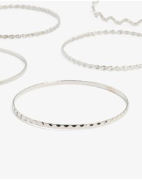 Lovisa - Silver Rope & Textured Bangles 10-Pack