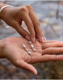 Najo - Liora Triple Drop Silver Stud Earring