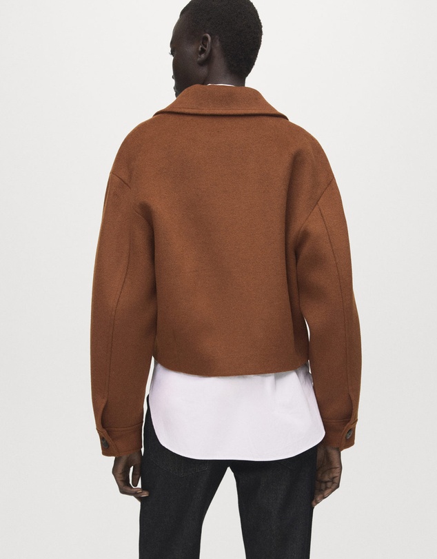 M.N.G - Wool Jacket With Shirt Collar