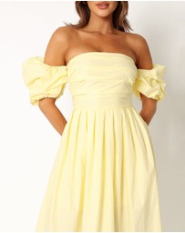 Petal & Pup - Solana Off Shoulder Midi Dress - Yellow