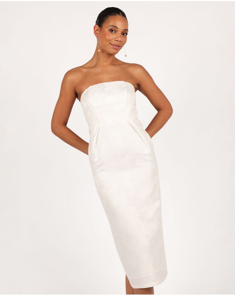 midi skater dress white Strappy Pleated Skater Midaxi Dress In White | EGO US