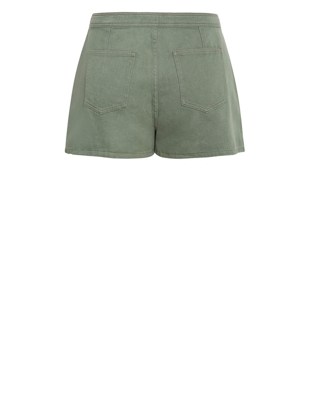 City Chic - Plus size Kaia Cotton Denim Skort - khaki