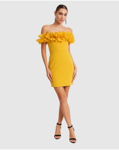 Romance by Honey and Beau - Trevia Frill Neckline Mini Dress
