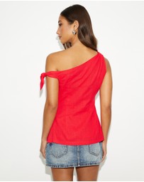 Dazie - Wednesday One Shoulder Linen Blend Top