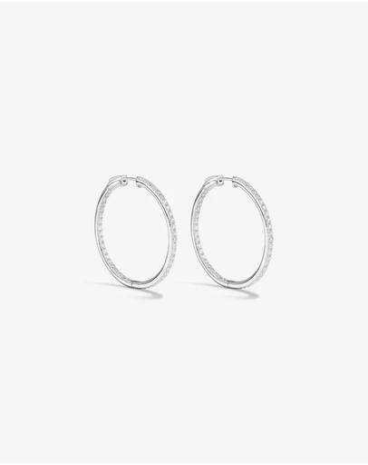Michael Hill - Hoop Earrings with Cubic Zirconia in Sterling Silver