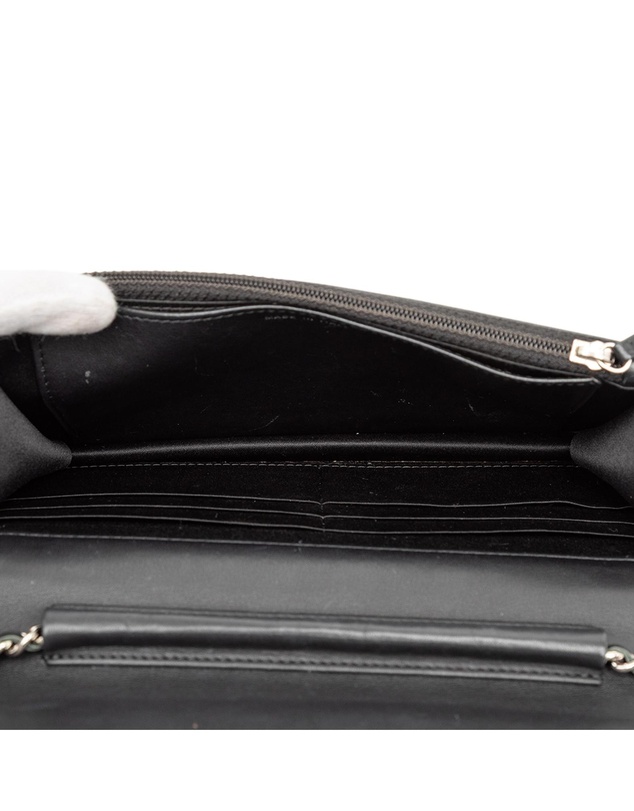Pre-Loved by Azura Reborn - Pre-Loved CC Embossed Patent Camellia Wallet On Chain