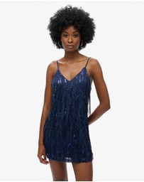 Superdry - Fringe V Neck Cami Mini Slim Fit Dress