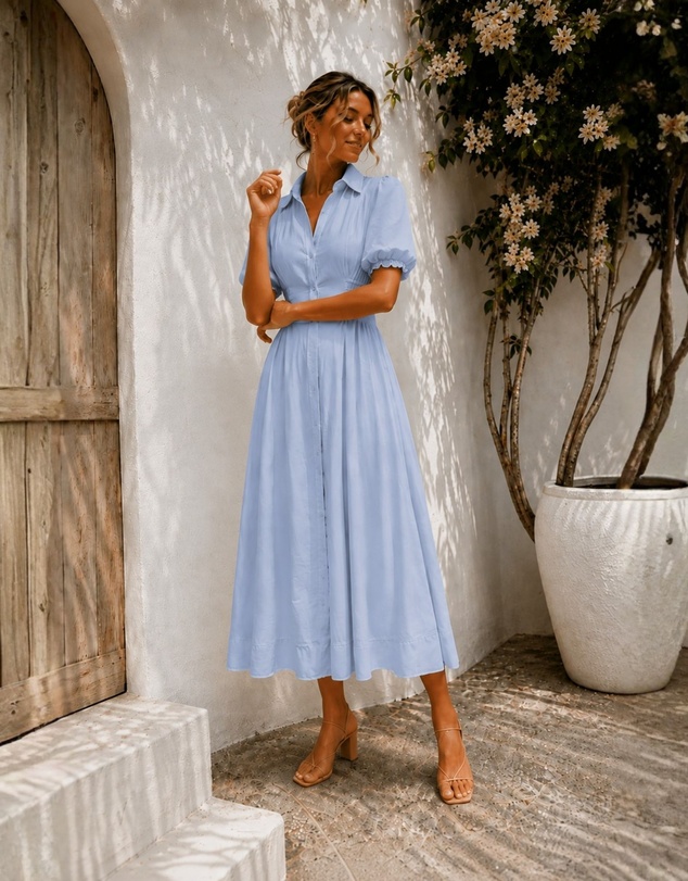 Esther & Co - Neriessa Dress - Blue Breeze