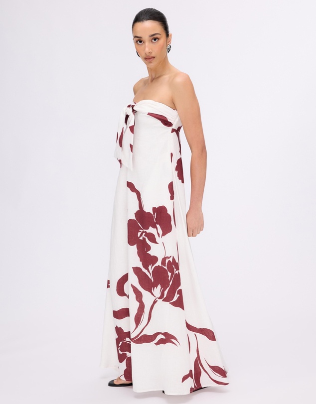 Minima Esenciales - Marlowe Linen Strapless Maxi Dress