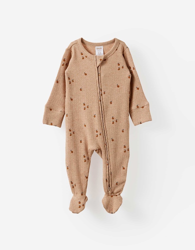 Cotton On Kids - Littlie Organic Long Sleeve Zip Romper