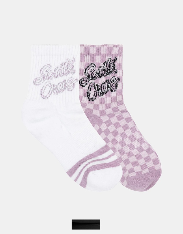 Santa Cruz - Ribbon Script Checkboard Mid Socks - Kids-Teens