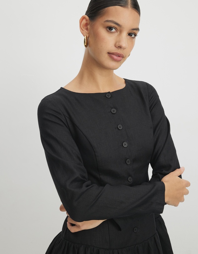 AERE - Appoline Linen Mini Dress
