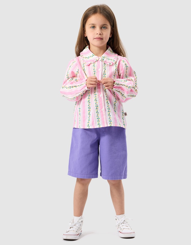 Goldie + Ace - Wide Leg Apple Denim Shorts - Babies-Kids