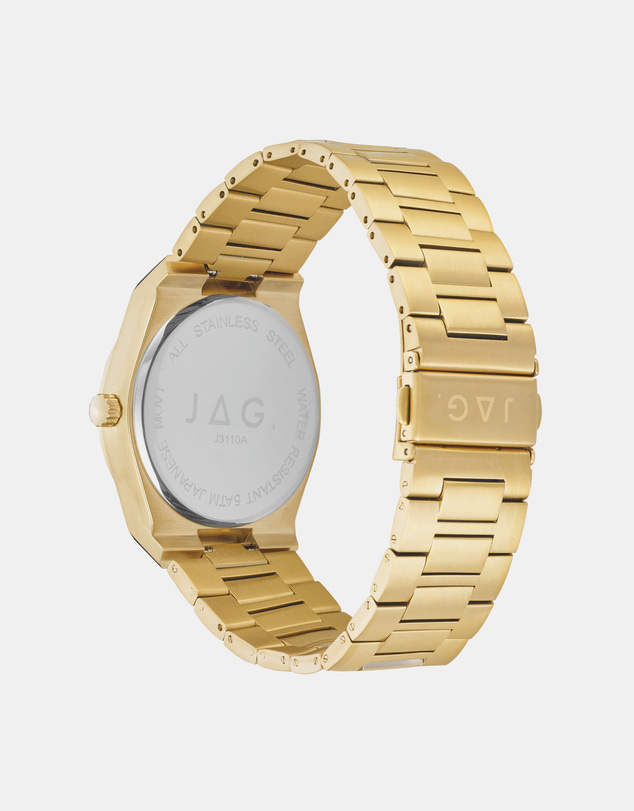 Jag - Arlo Mens Black Dial 41mm Gold Watch