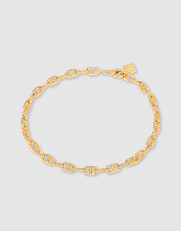 Wanderlust + Co - Petite Link Anchor 14K Gold Vermeil Bracelet