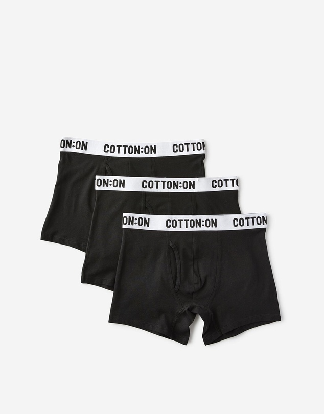 Cotton On - 3 Pack Mens Organic Cotton Trunks