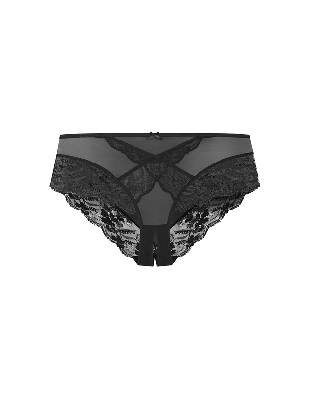 City Chic - Plus size Helena Ouvert Cheeky Panty - black