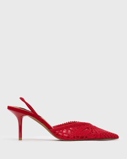 Betts - Oasis Crochet Pointed Toe Heels