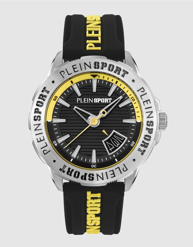 Plein Sport - Plein Rampage 44mm Black dial and Black Yellow Silicone strap