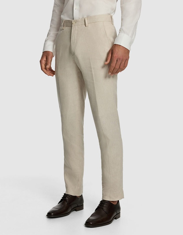 yd. - Carter Stretch Linen Blend Slim Tapered Dress Pant