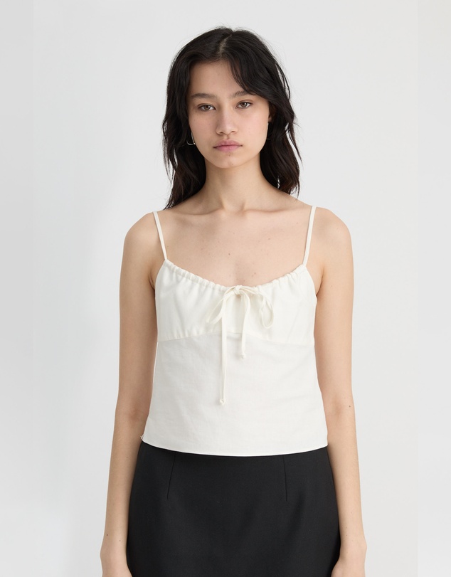 Madre Natura - Eucalyptus Tie Front Top