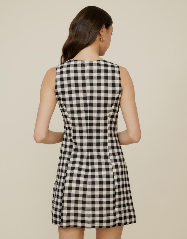 The Fated - Lorne Check Button Dress