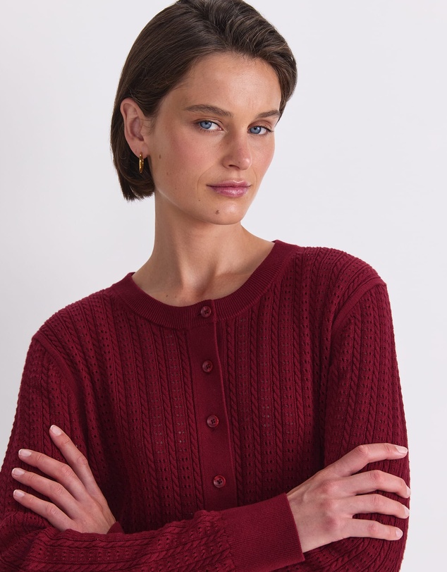 Sportscraft - Elka Cable Pointelle Cardigan