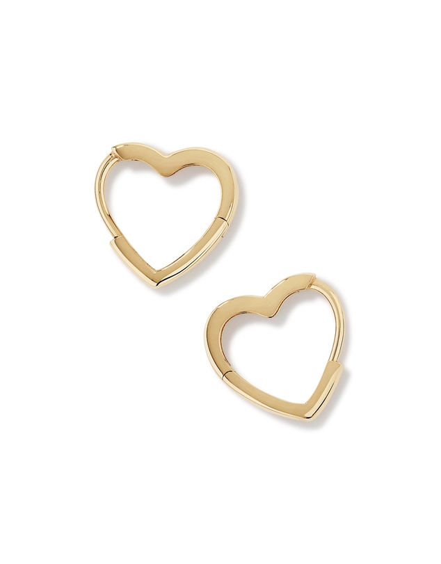 Michael Hill - 11mm Heart Shape Huggie Earrings in 10kt Yellow Gold