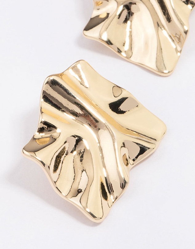 Lovisa - Gold Plated Warped Metal Stud Earrings