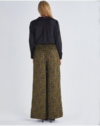 Angel Maternity - Leona Animal Print Satin Wide Leg Maternity Pants