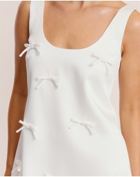Six Stories - Scoop Neck Bow Detail Mini Dress