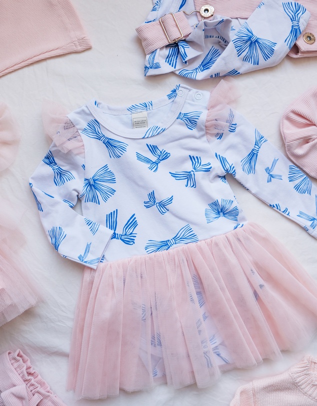 WITH LOVE FOR KIDS - Tulle Flutter Long Sleeve Tutu Onesie - Babies