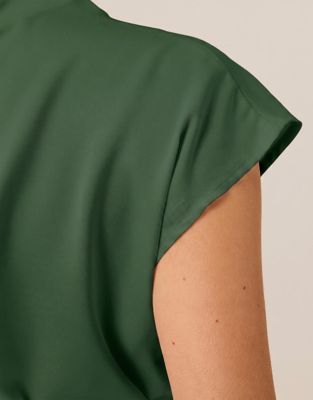 Tussah - Violet Drape Tie Detail Satin Top