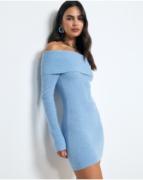 AERE - Zoe Off Shoulder Knit Mini Dress