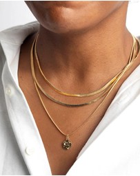 Lovisa - Gold Plated Snake Chain & Disc Necklace Pack