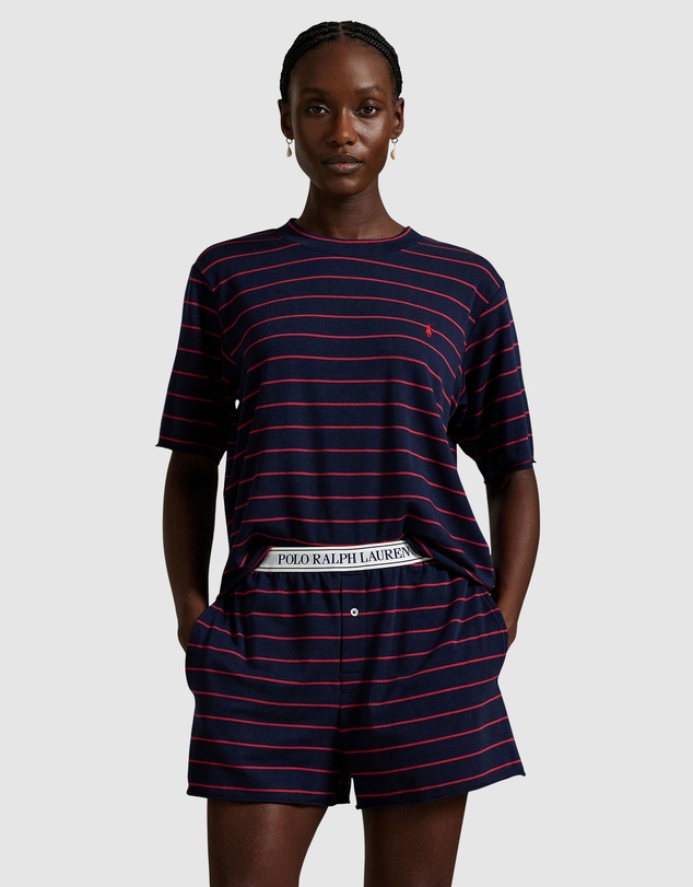 Polo Ralph Lauren - Club Terry Striped Cotton Tee & Boxer Short Pyjama Set