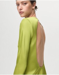 M.N.G - Open-Back Satin-Effect Dress