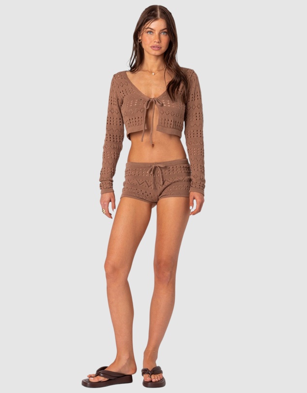EDIKTED - Betsy Tie Front Knitted Cardigan