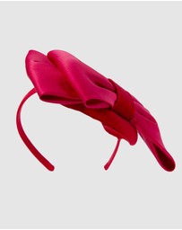 Max Alexander - Felt Red Winter Pillbox Fascinator with Bow