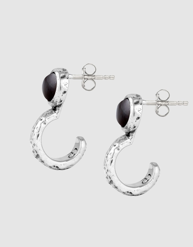 Haze & Glory - ICONIC EXCLUSIVE - Earrings Male Black Tigers Eye 925 Sterling Silver