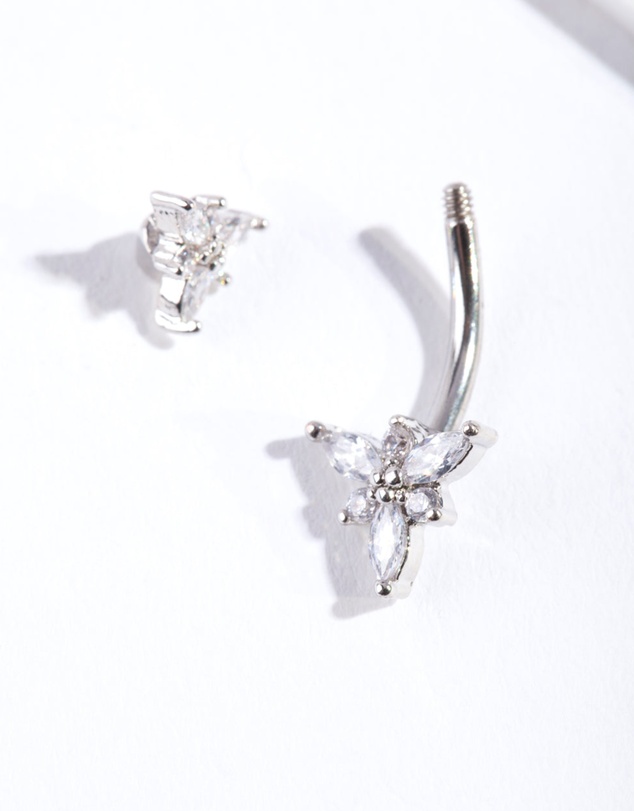 Lovisa - Surgical Steel Marquise Flower Belly Bar