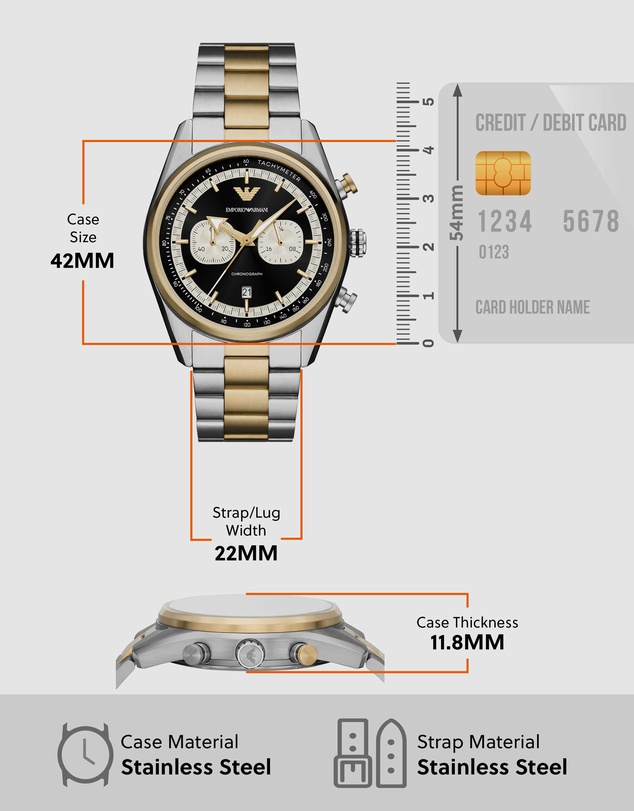 Emporio Armani - Multicolour Analogue-Chronograph Watch