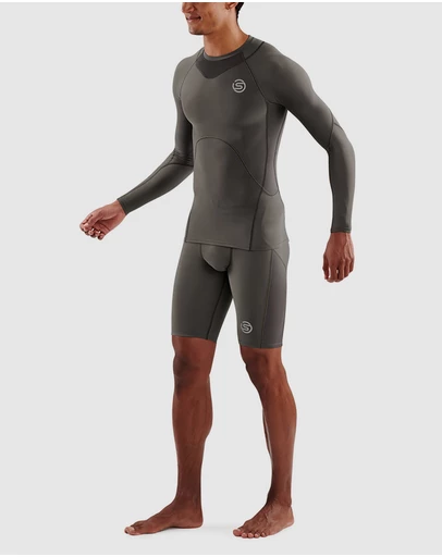 SKINS - SKINS Compression Men's Series-3 Active Long Sleeve Top Charcoal