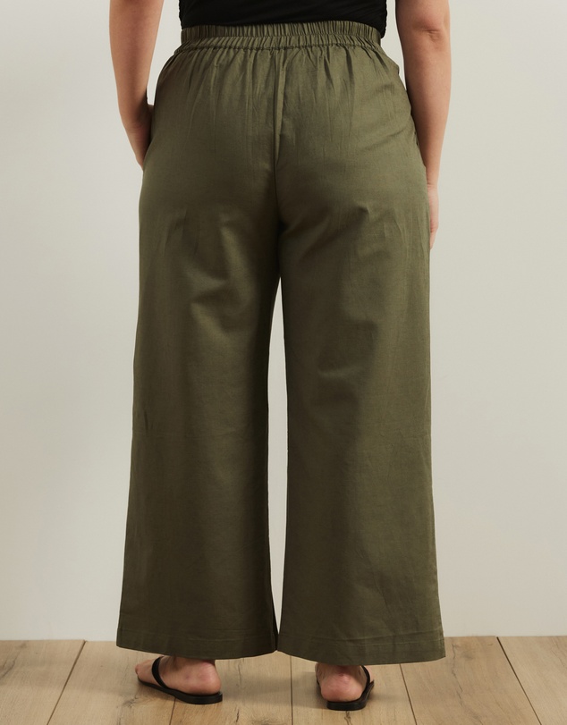 Atmos&Here Curvy - Clara Cotton Linen Tailored Pants