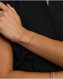 Michael Hill - Pistachio Green Cord Bead Bracelet in Sterling Silver