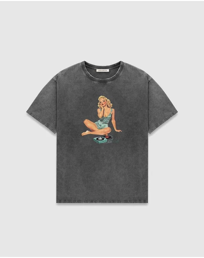 Duke + Dexter - Pin Up Washed Grey T-Shirt