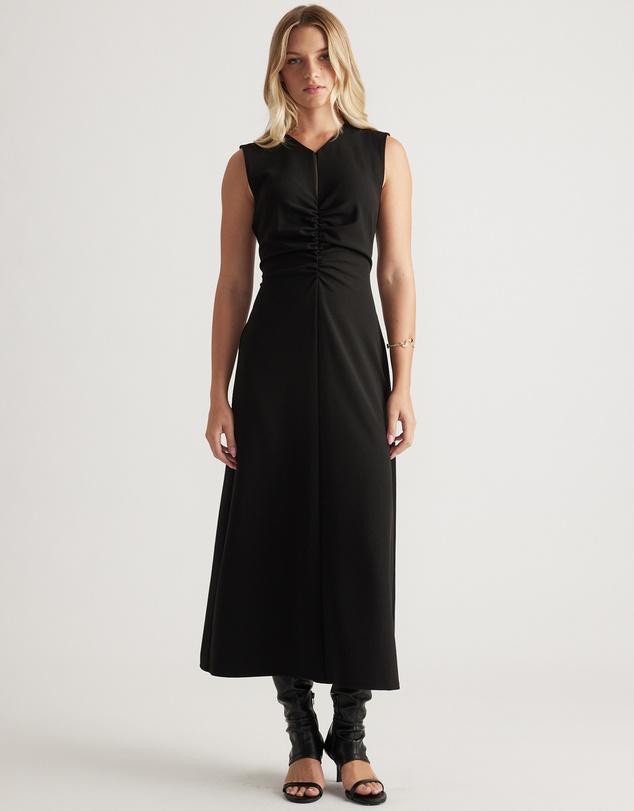 Decjuba - Rachel Ruched Front Midi Dress