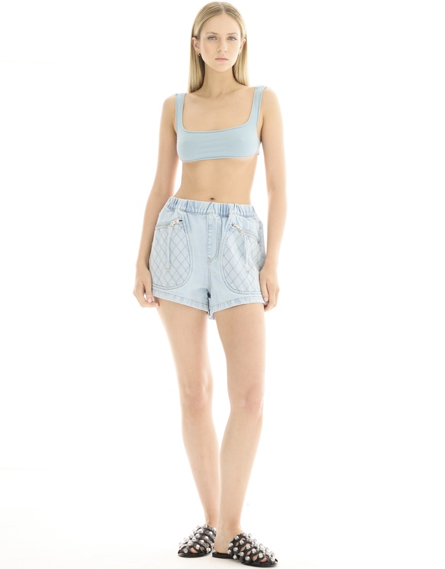 THE TALES - Hailey Pull On Denim Sports Shorts